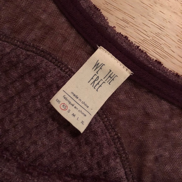 Free People We the Free cranberry colored thermal - Picture 2 of 2